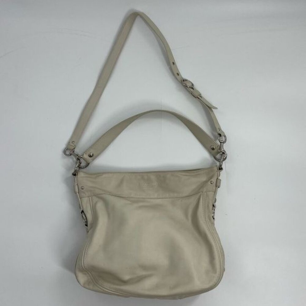 Vintage Coach bone cream crossbody leather Tote Hobo 90s Y2K Classic bag